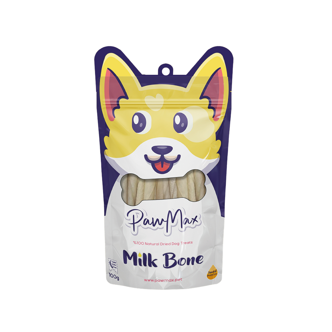 Paw Max - Beyaz Burgu Kemik - Doğal Kurutulmuş Köpek Ödül Maması - Milk Bone
