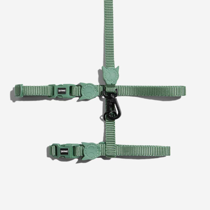 Army Green Kedi Göğüs ve Gezdirme Seti - Zee.Cat