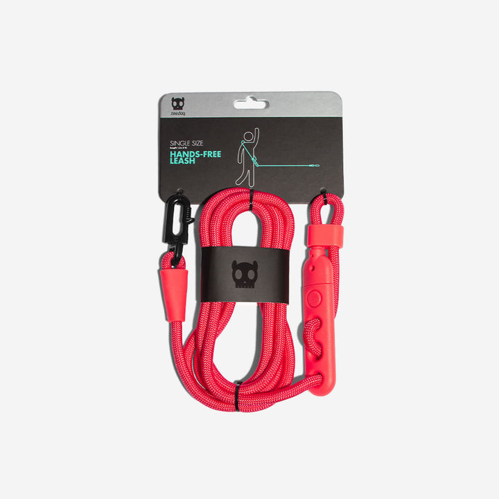 Neon Coral Handsfree Halat Gezdirme Tasması - Zee.Dog