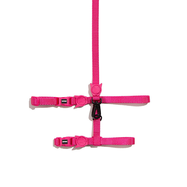 Pink LED Kedi Göğüs ve Gezdirme Seti - Zee.Cat