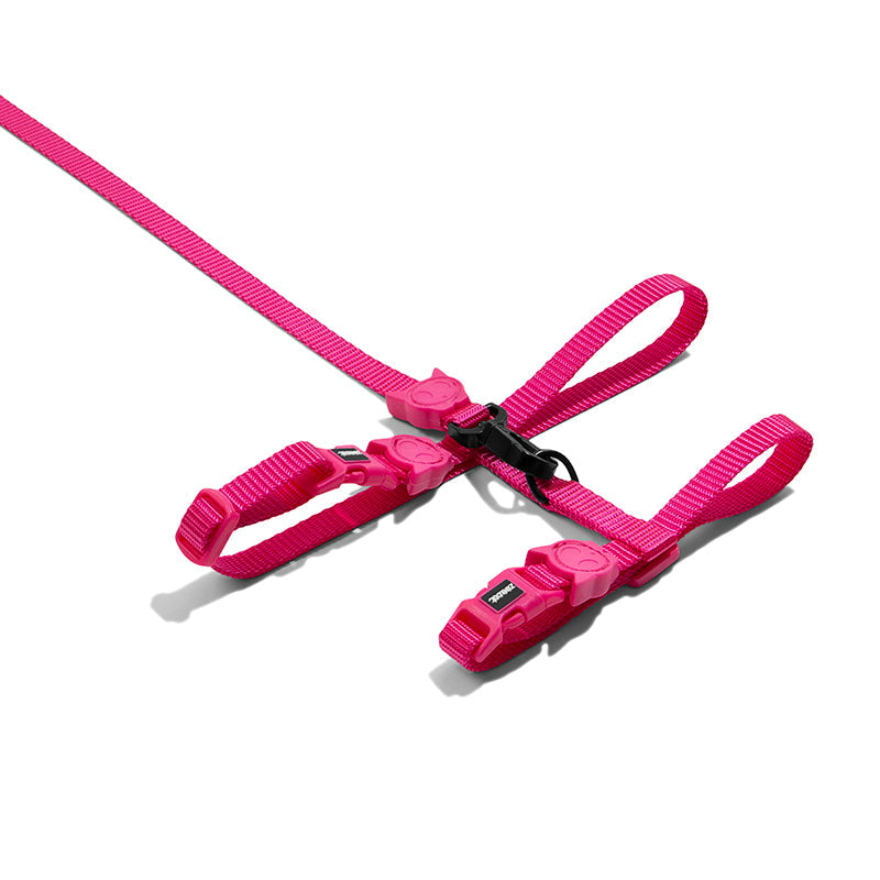 Pink LED Kedi Göğüs ve Gezdirme Seti - Zee.Cat